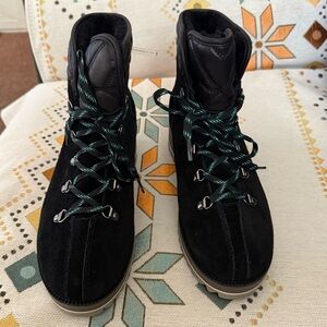 UGG Black Winter Boots with Teal Laces